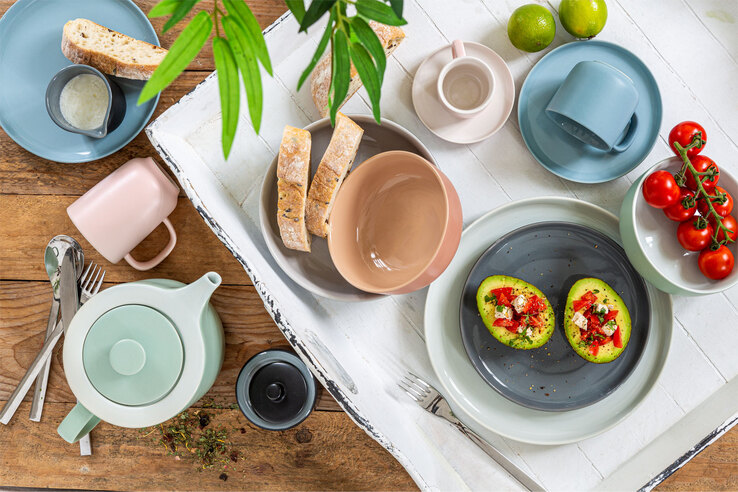 Ritzenhoff & Breker Dessertteller JASPER 6er Set grau/ weiß