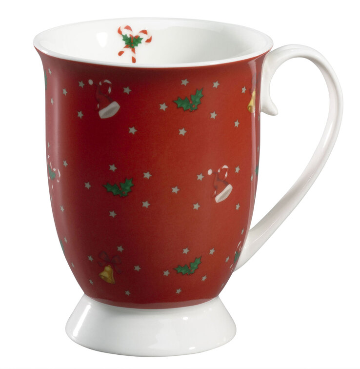 casaNOVA Weihnachten Kaffeetasse TANNENDUFT & LICHTERGLANZ rot