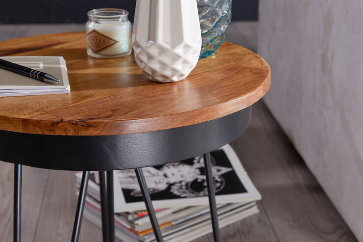 CASAVANTI Beistelltisch 53 cm braun/ schwarz