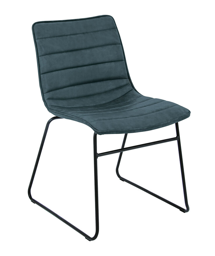 Esszimmerstuhl CARTER 4er Set 45 x 80 cm dunkelblau / schwarz