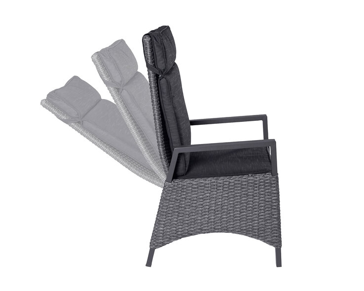 Garden FLAIR Positionsstuhl Garten LEA 2er Set graumix /anthrazit