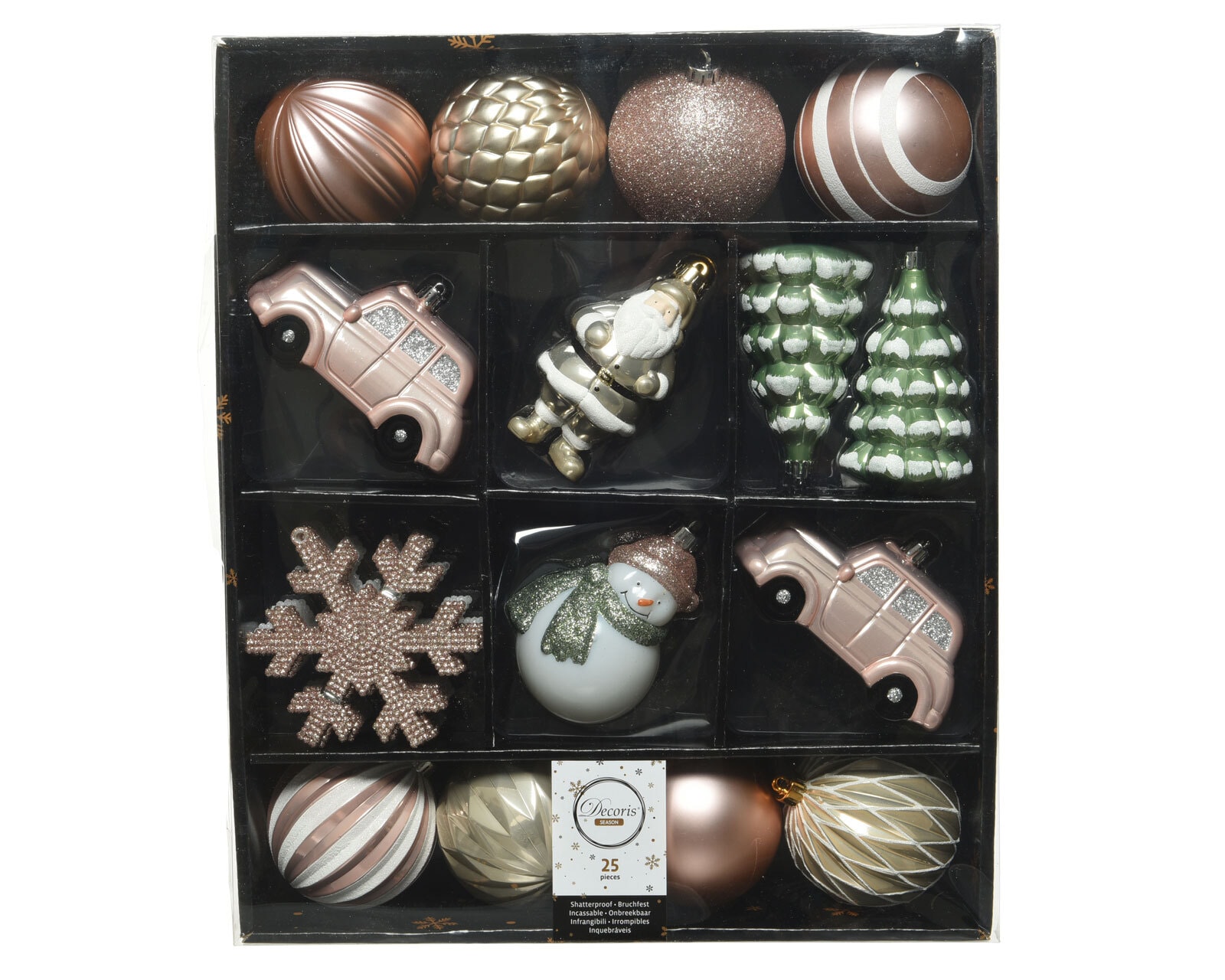 Weihnachtskugeln Set PASTEL 25-teilig mehrfarbig