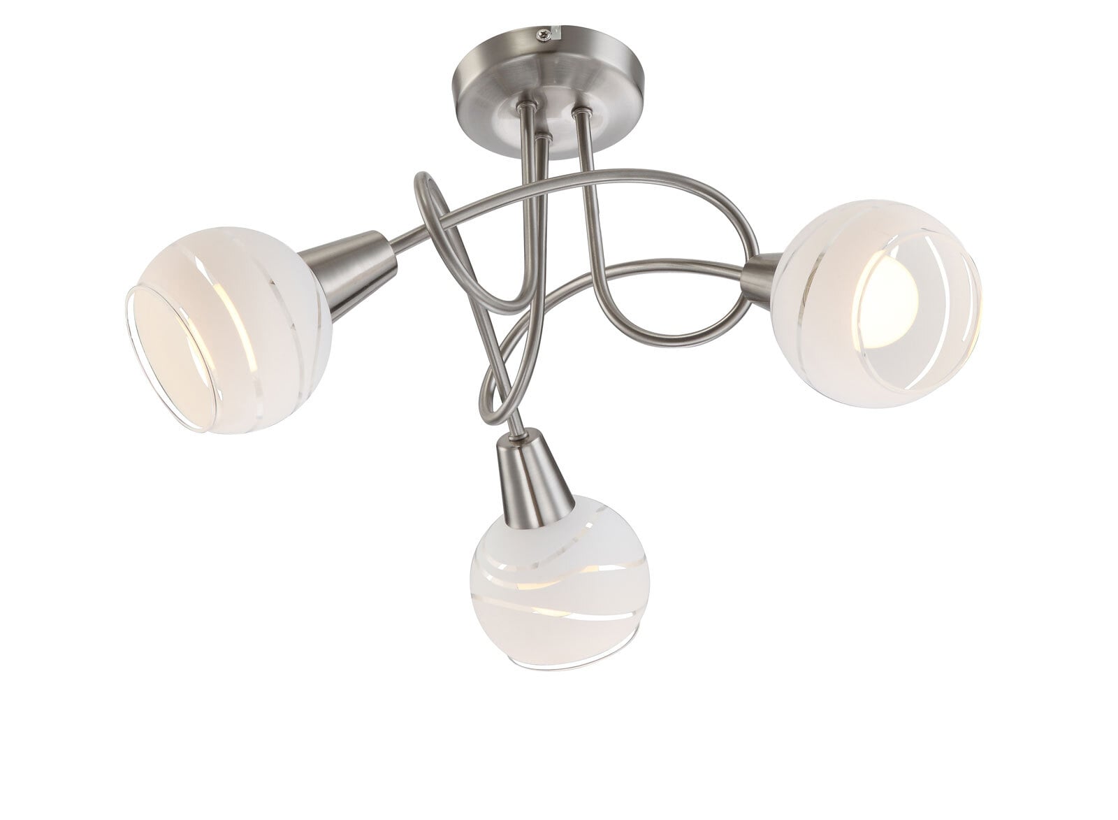 GLOBO LED Retrofit Deckenlampe ELLIOTT 3-flg nickelfarbig