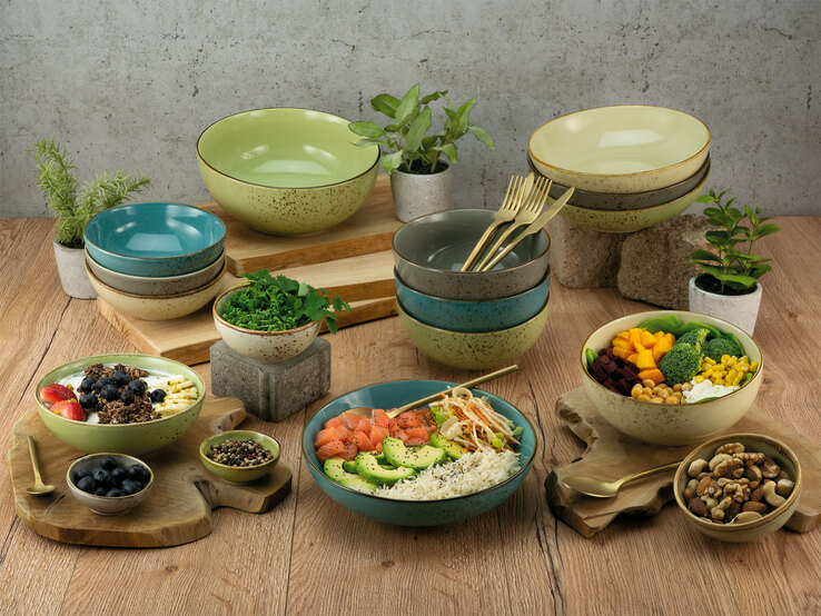 CreaTable Poke Bowl NATURE COLLECTION 22,5 cm steingrau