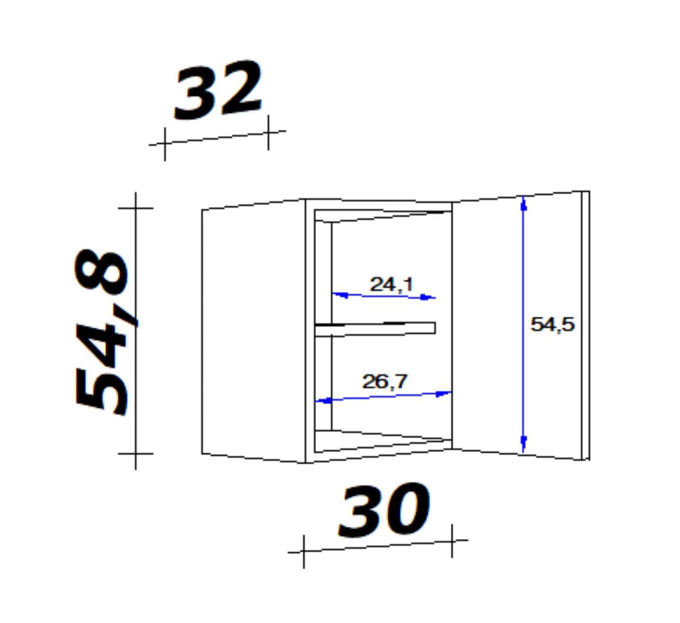 Küchen Oberschrank WITO 30 cm weiß