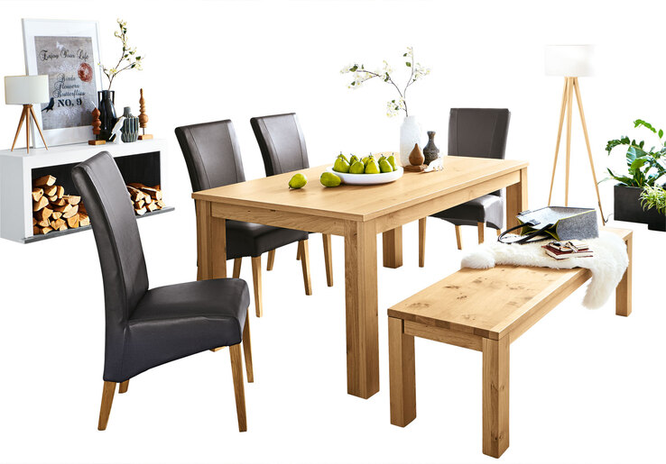 Bank 180 x 40 cm Asteiche furniert