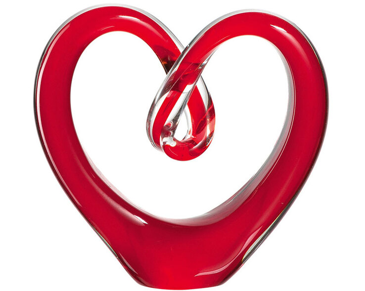 LEONARDO Skulptur EMOZIONE 3,2 x 10,4 x 9,7 cm Glas rot