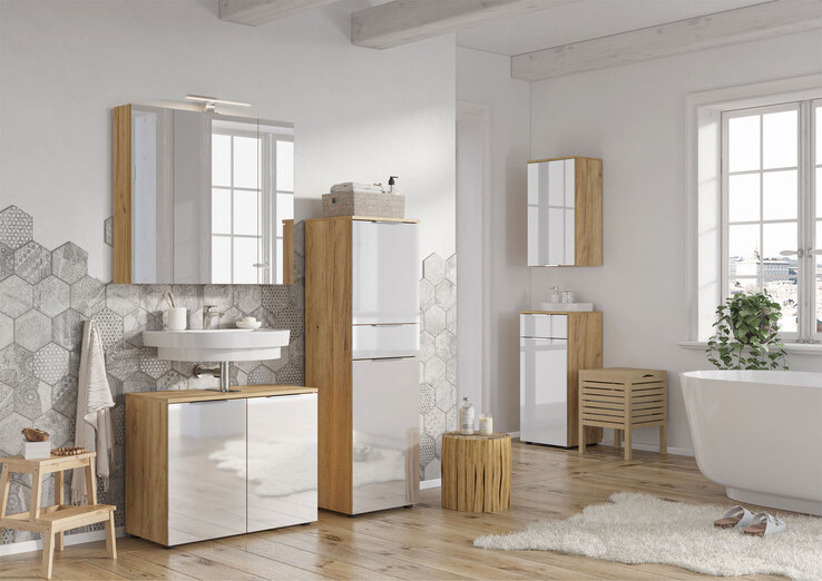 CASAVANTI Spiegelschrank ZINO 76 x 75 cm Navarra Eiche