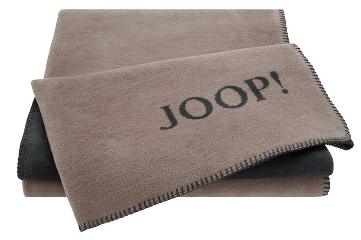 JOOP! Wohndecke UNI DOUBLEFACE 150 x 200 cm taupe/anthrazit