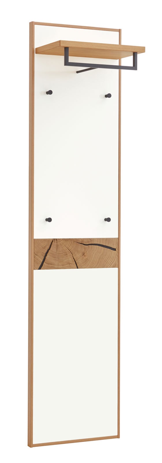 MONDO Garderobenpaneel CASTINO 44 x 183 cm Eiche Bianco/ Lack weiß