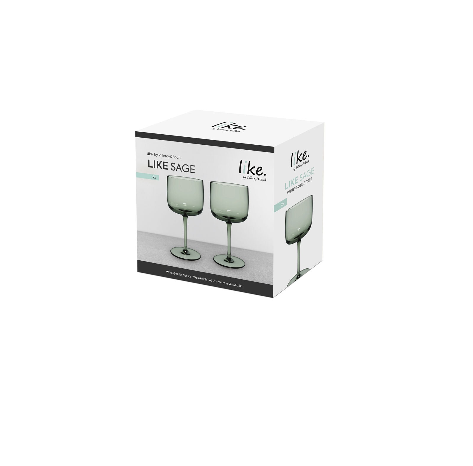 like. Weinglas LIKE SAGE 2er Set 270 ml Kristallglas grün
