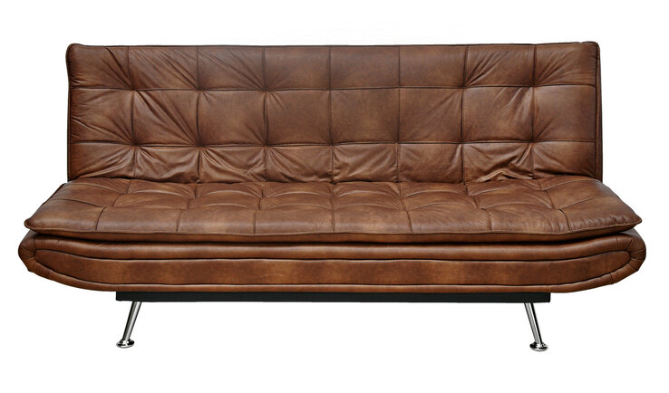Schlafsofa KISS 194 x 100 x 92 cm Lederlook braun