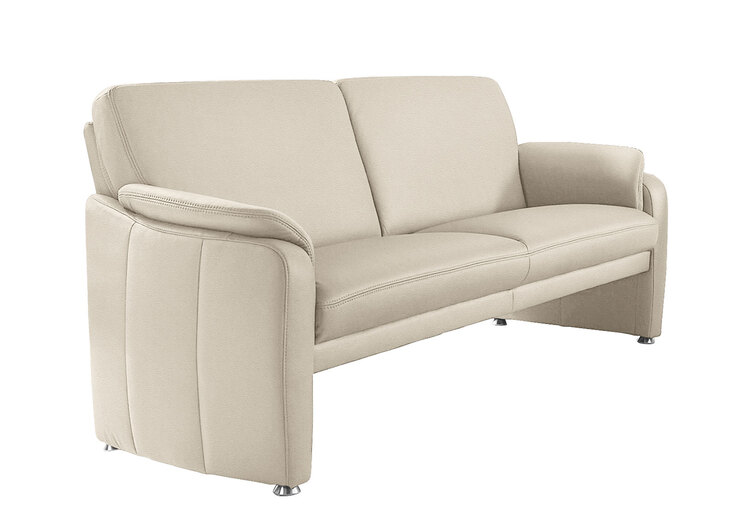 Ledersofa 3-Sitzer BORNHOLM 190 cm Lederbezug stonebeige