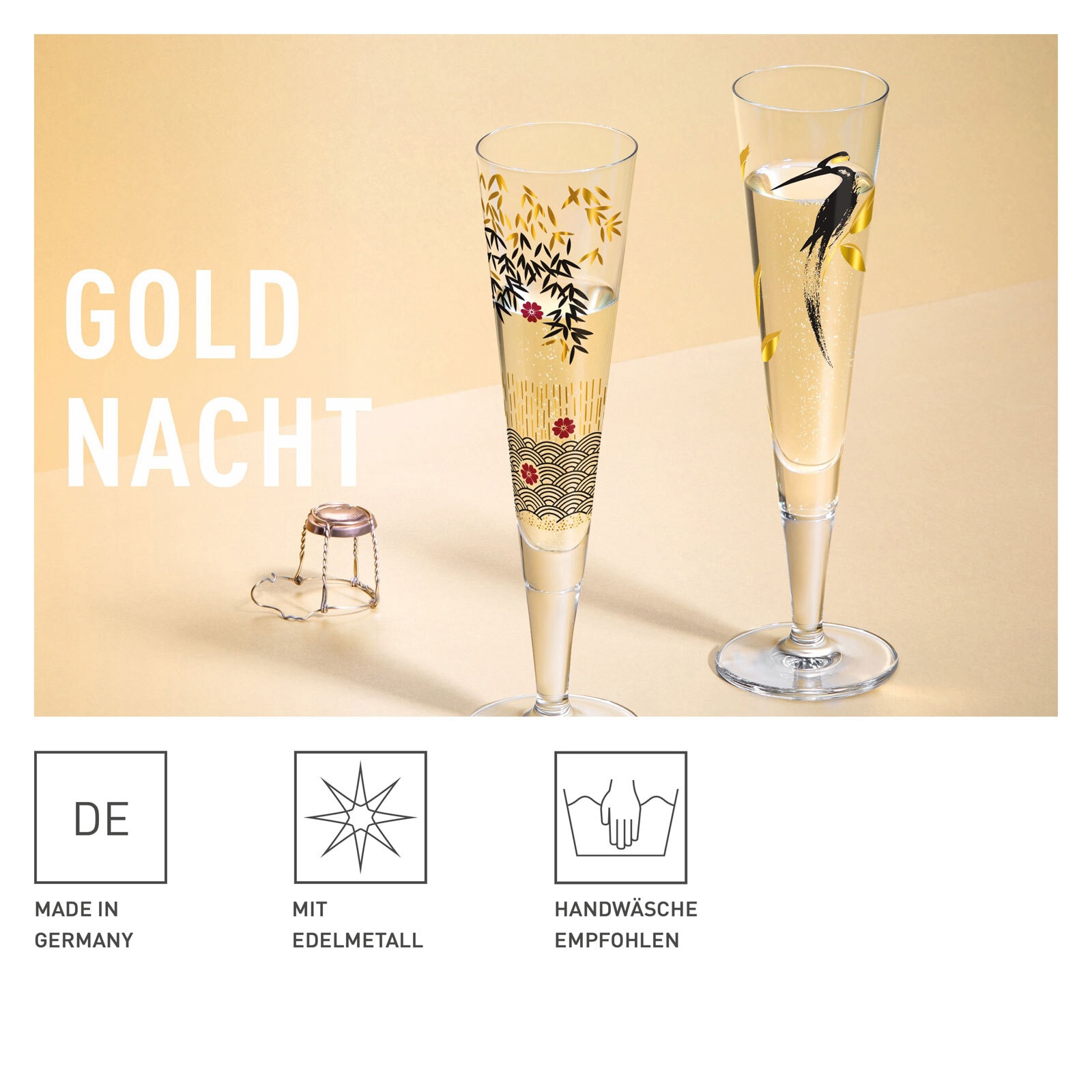 RITZENHOFF Champagnerglas GOLDNACHT V K. STOCKEBRAND