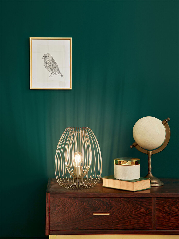 FABAS LUCE Retrofit Tischlampe CAMP goldfarbig