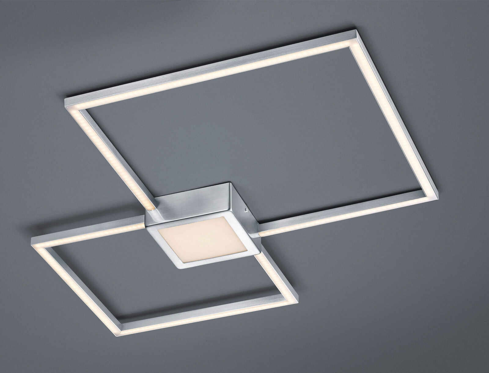 TRIO LED Deckenlampe HYDRA 65 cm nickelfarbig