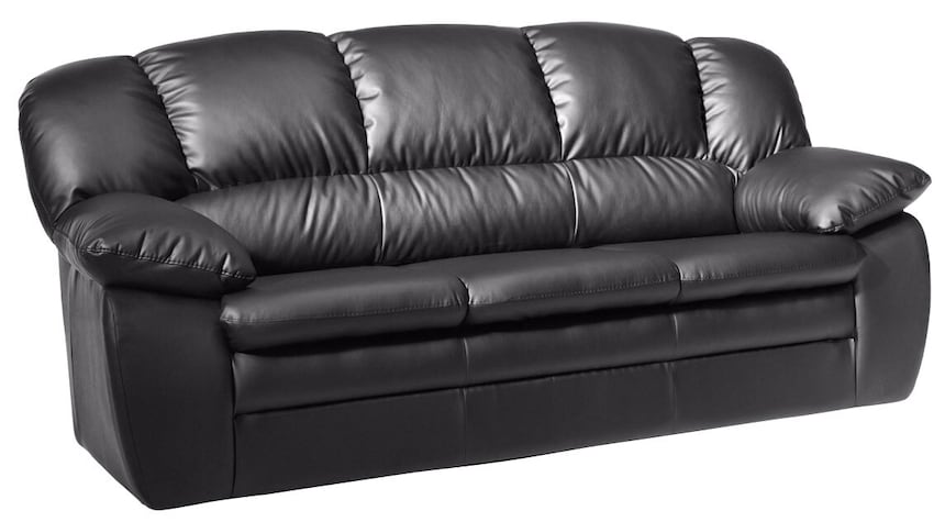 Sofa 3-Sitzer MORTON 92 x 191 cm Lederlook schwarz