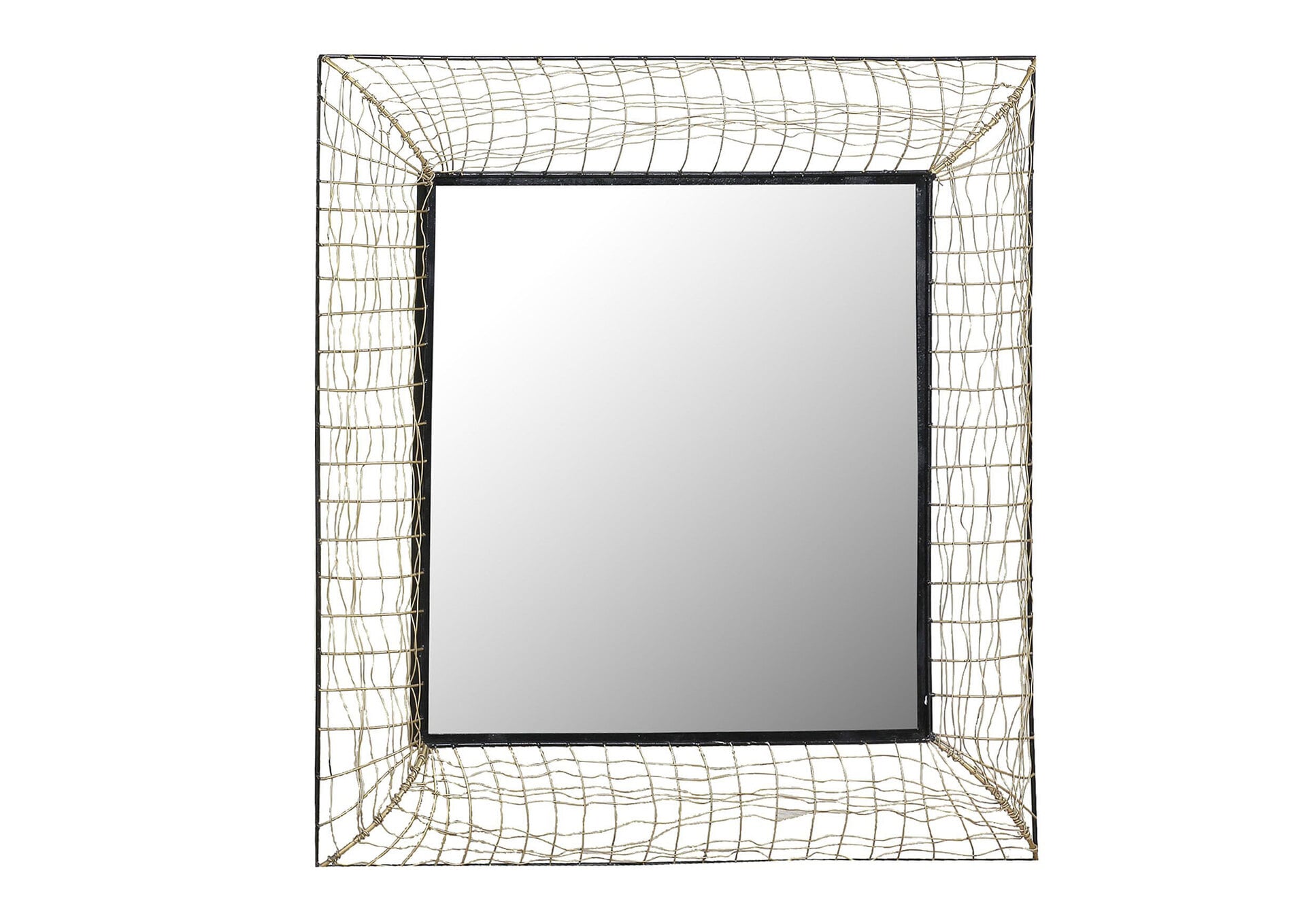 Spiegel Schwarz Rahmen geflochten ca. 105 x 105 cm 