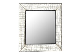 Spiegel Schwarz Rahmen geflochten ca. 105 x 105 cm 
