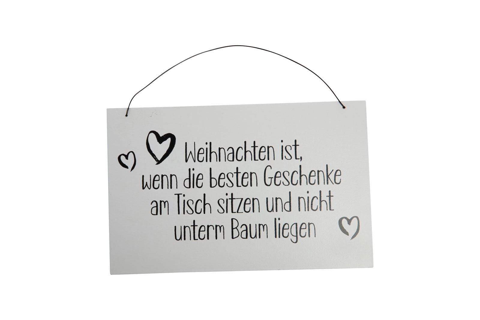 Weihnachten Deko-Schild  "Weihnachten ist, wenn" 23 cm weiß