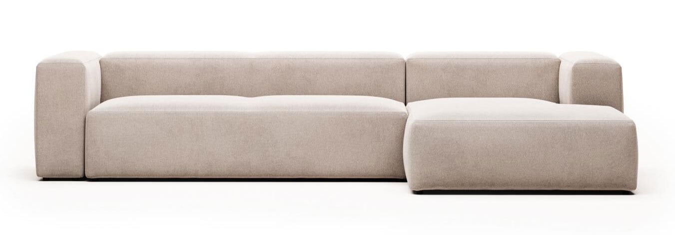 Kave Home Ecksofa BLOK 4-Sitzer AR 330 cm beige