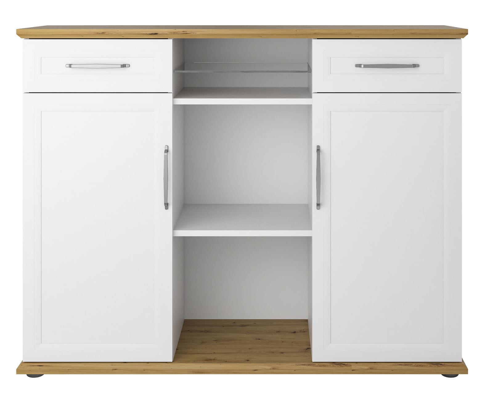 vito Aktenschrank KOBUS 135 cm Weiß matt/ Asteiche