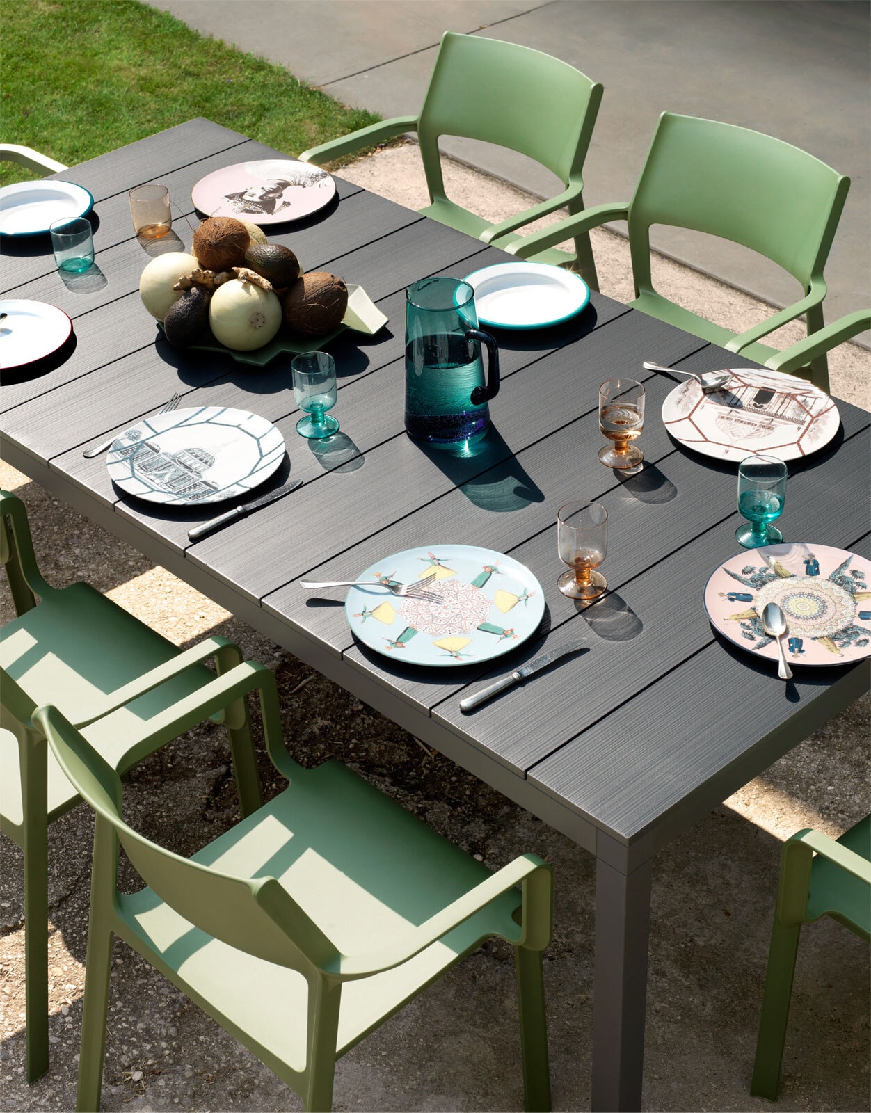 NARDI Stapelstuhl Garten TRILL AL 2er Set agave