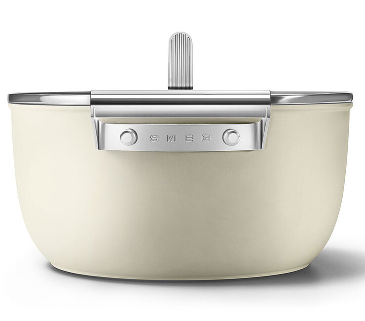 SMEG Schmortopf inklusive Deckel 24 cm Creme