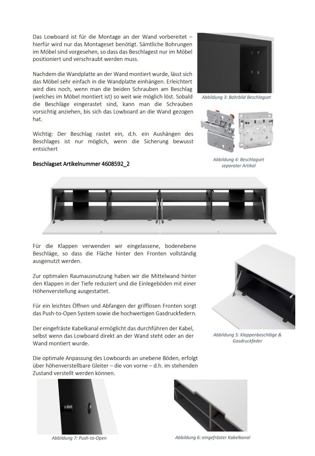 Lowboard BONO 220 x 42 cm schwarz