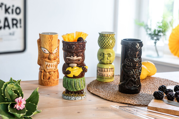 casaNOVA Becher-Set TIKI 4-teilig mehrfarbig Dolomit