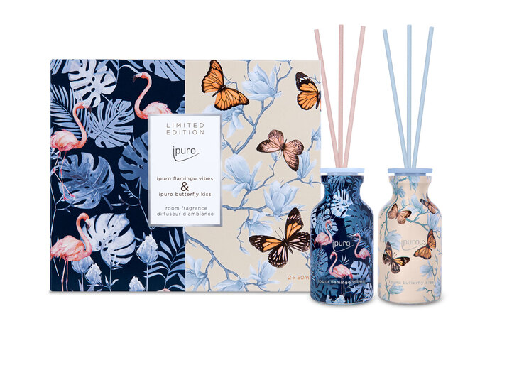 ipuro Raumduft Diffuser Set BUTTERFLY & FLAMINGO 2x50 ml