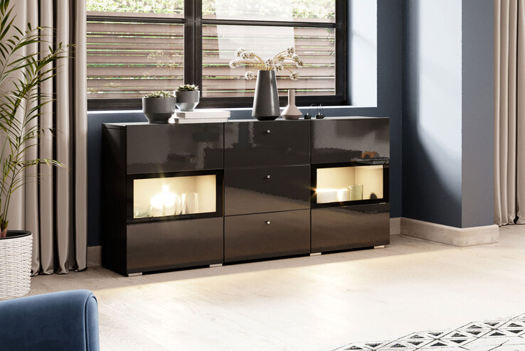 Kommode PRETO schwarz