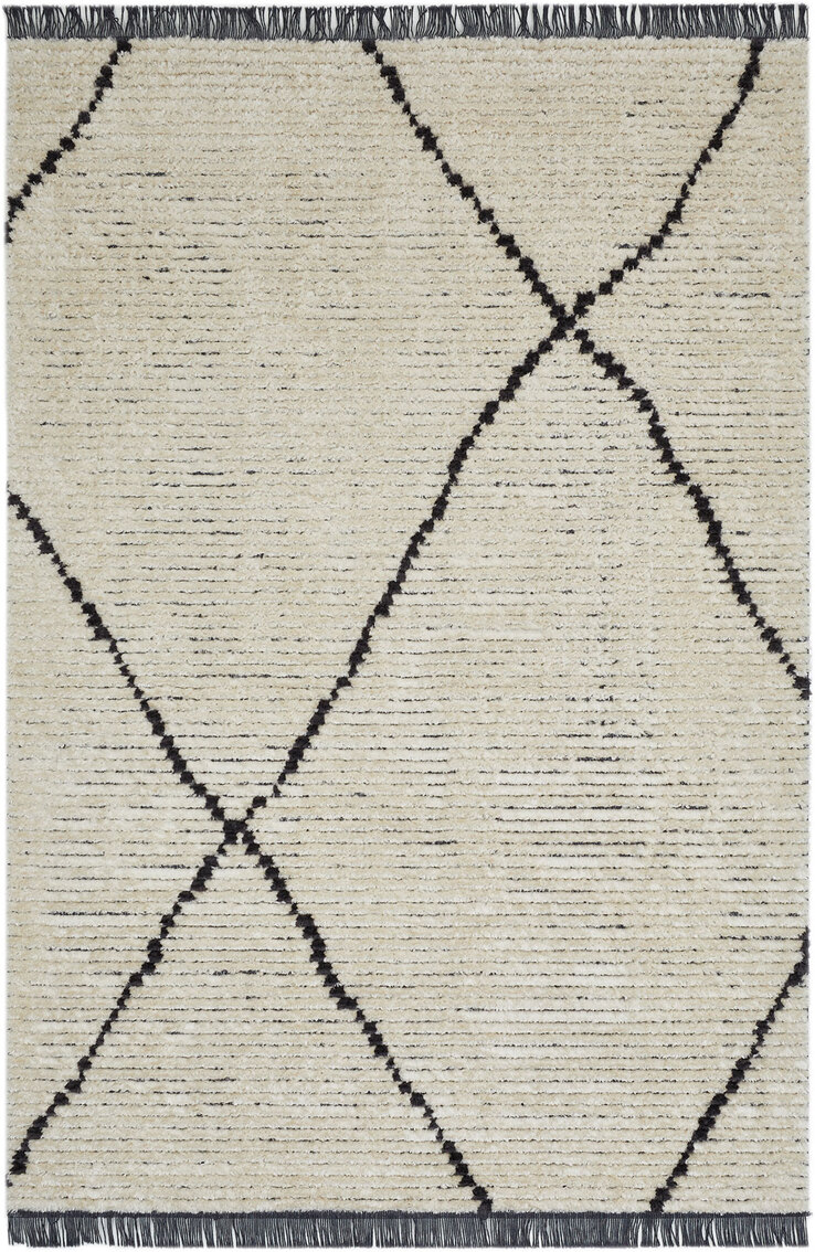 Teppich OVADA 120 x 170 cm beige/schwarz