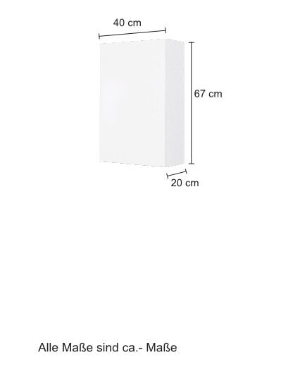 Hängeschrank BAABE 40 x 64 cm Weiß matt