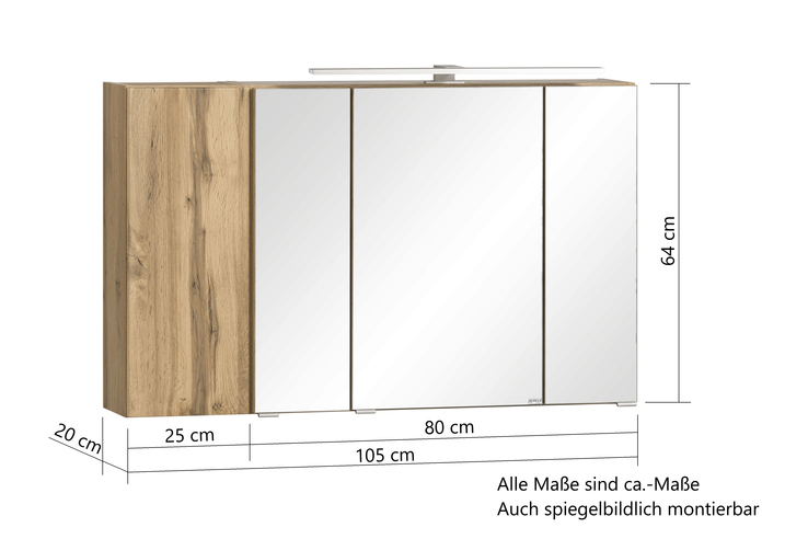 Badkombination GENT weiß/braun 105cm