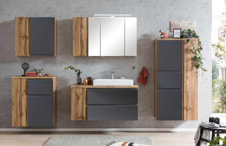 Bad-Waschtischkombination GENT grau 105cm