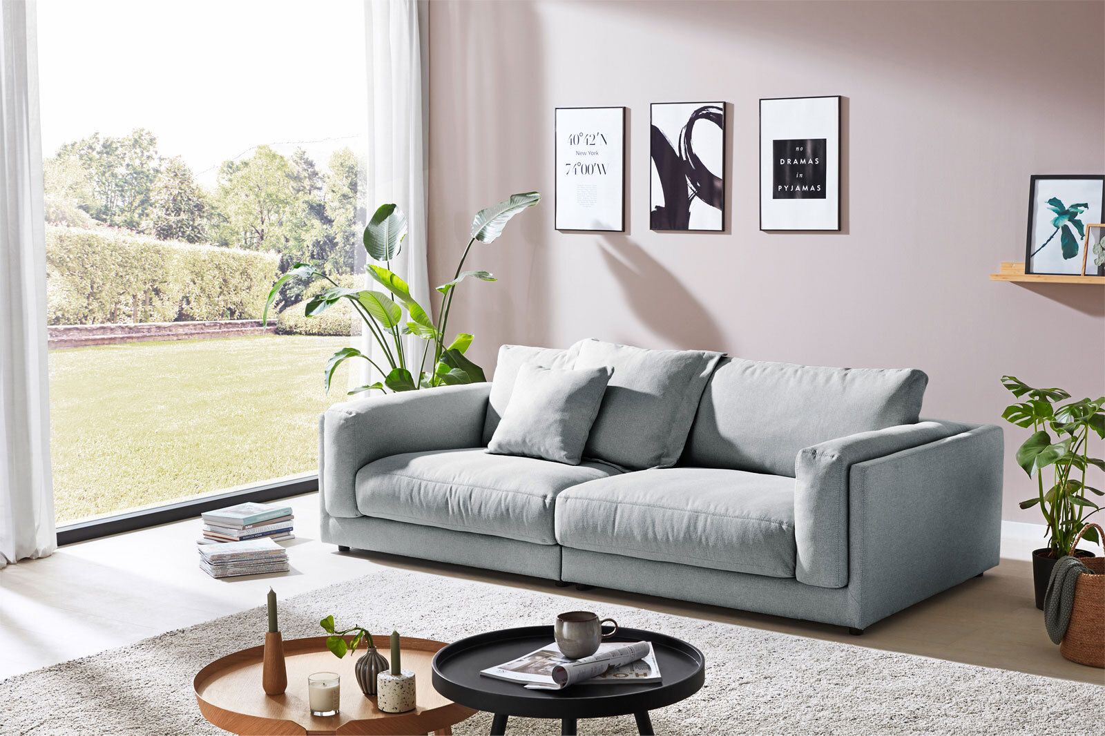 Ole Gunderson Sofa 2-Sitzer-Kombi LASSE V 250 cm grau