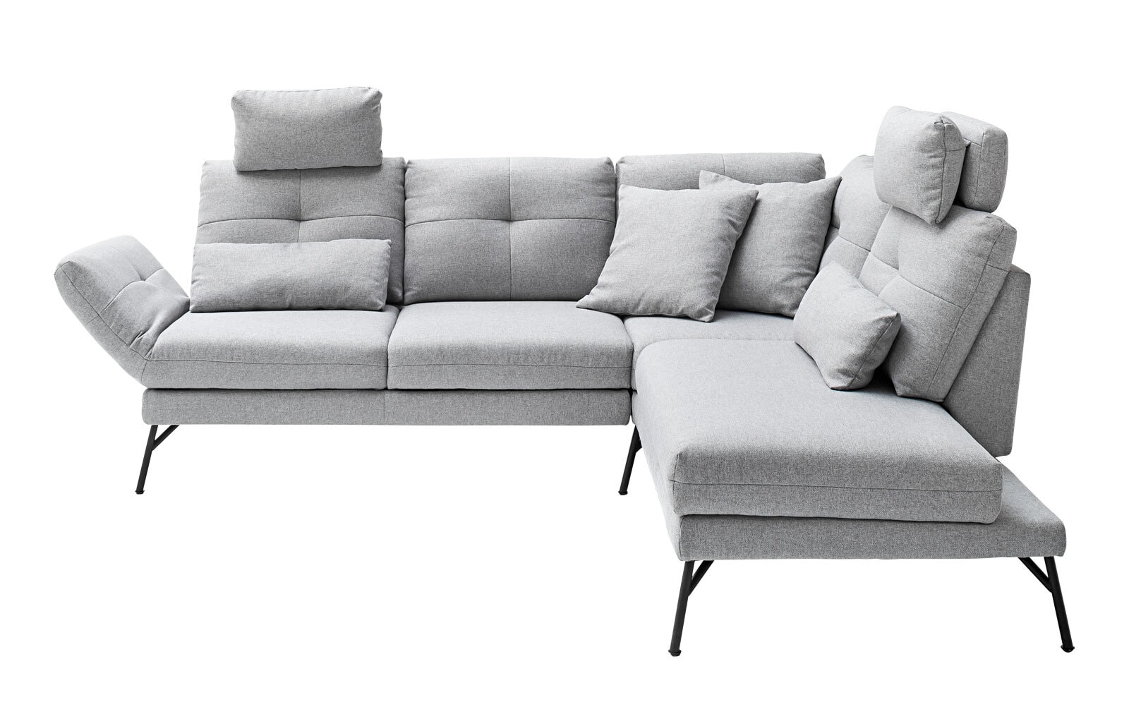 MONDO Ecksofa ASSEA 256 x 208 cm Mono lightgrey