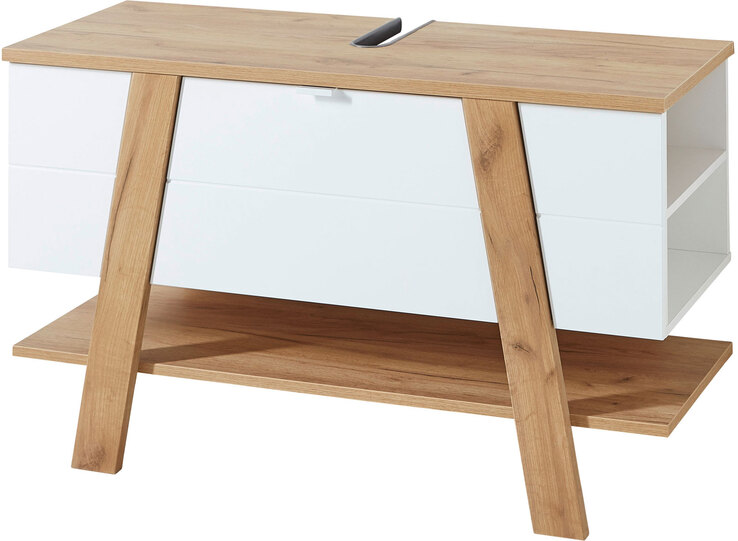 Waschbeckenunterschrank NELE Eiche/ Weiß