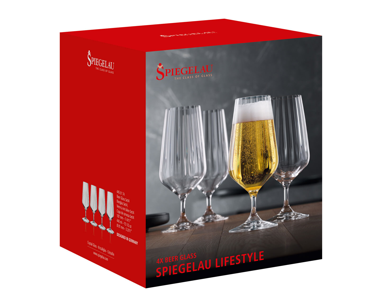 SPIEGELAU Bierglas LIFE STYLE 4er Set 440 ml Kristallglas