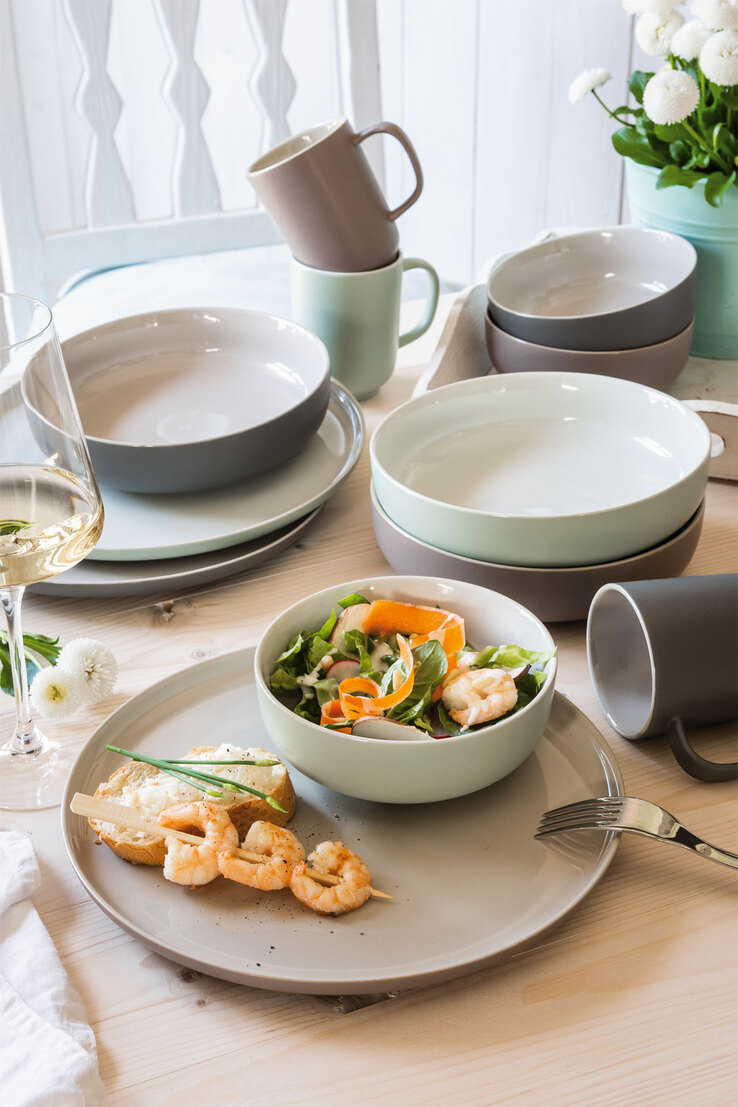 Ritzenhoff & Breker Dessertteller JASPER 6er Set grau/ weiß