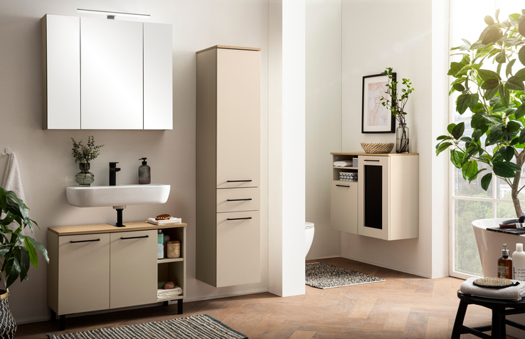Bad-Waschtisch MALO inkl. Aufsatzbecken cremebeige