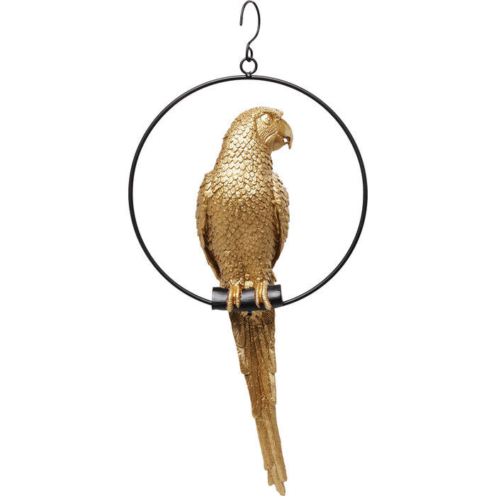 KARE DESIGN Dekofigur SWINNGING PARROT 88 cm Kunststoff goldfarbig