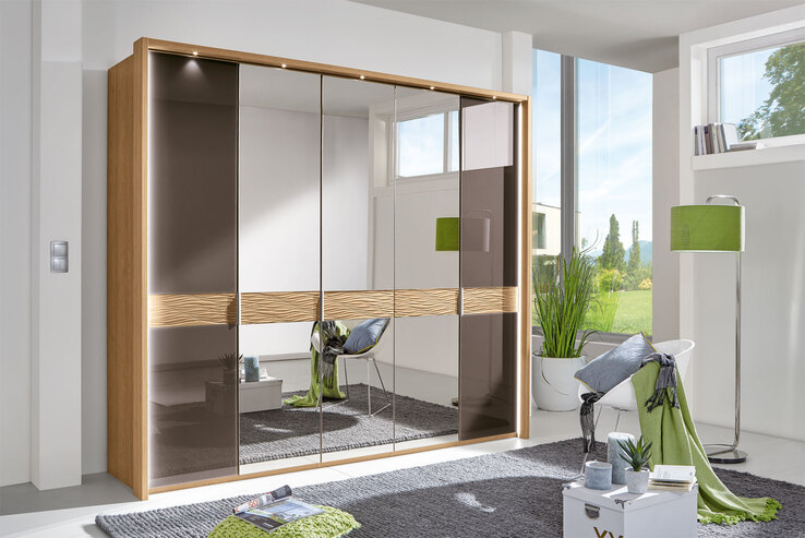 MONDO Kleiderschrank WEGA 250 x 216 x 58 cm Eiche teilmassiv braun