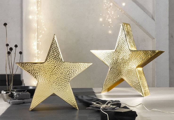 casaNOVA Weihnachtsstern 35 cm goldfarbig