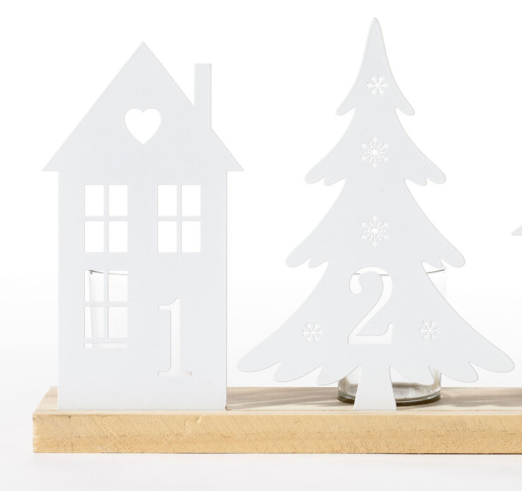 casaNOVA Weihnachten Teelichthalter ADVENT weiß