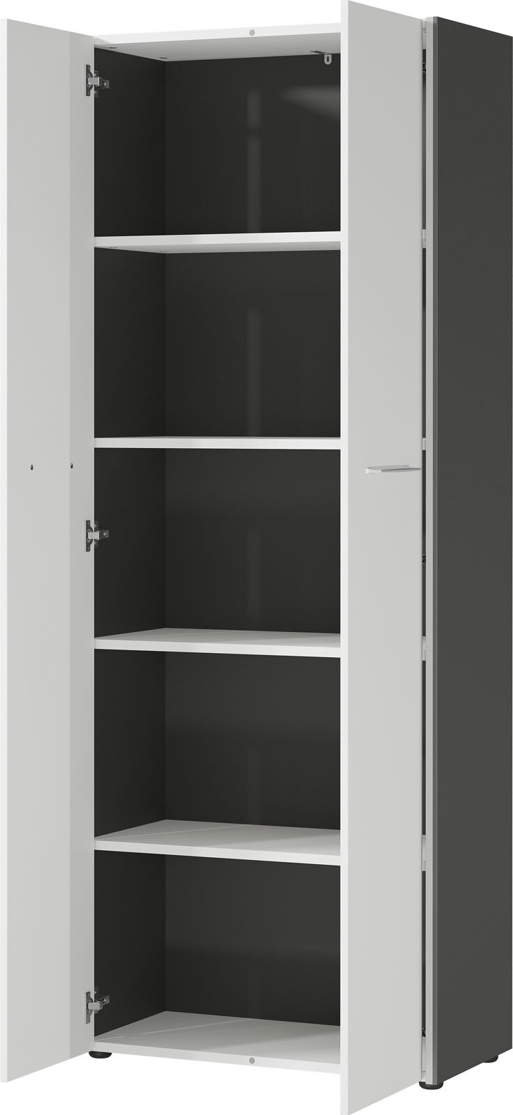 Aktenschrank PASADENA 75 x 196 cm Graphit/ Weiß