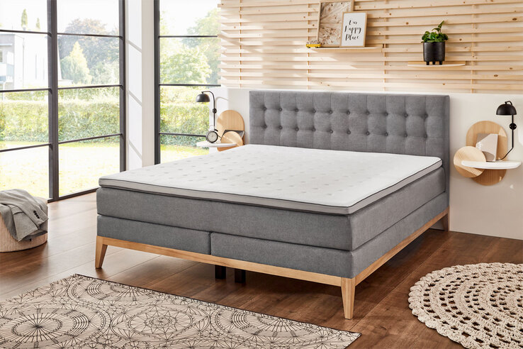 Boxspringbett WESTWOOD grau/ braun