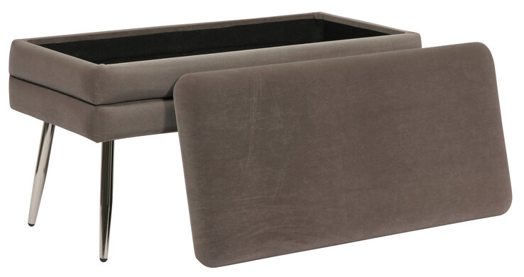 CASAVANTI Sitzbank 80 x 42 cm silberfarbig/ grau