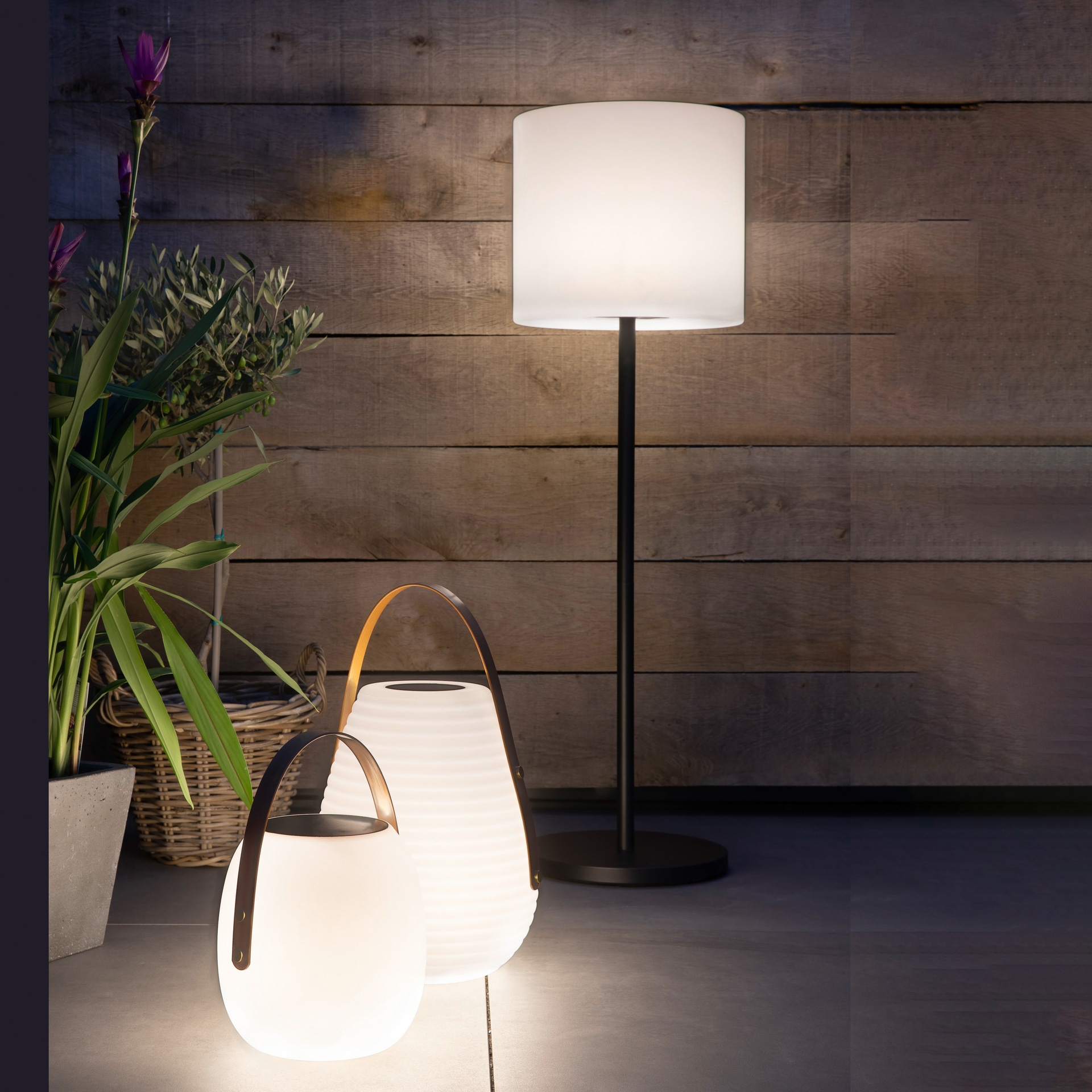 SCHÖNER WOHNEN-Kollektion Akku LED Stehlampe MINA 150 cm sandschwarz